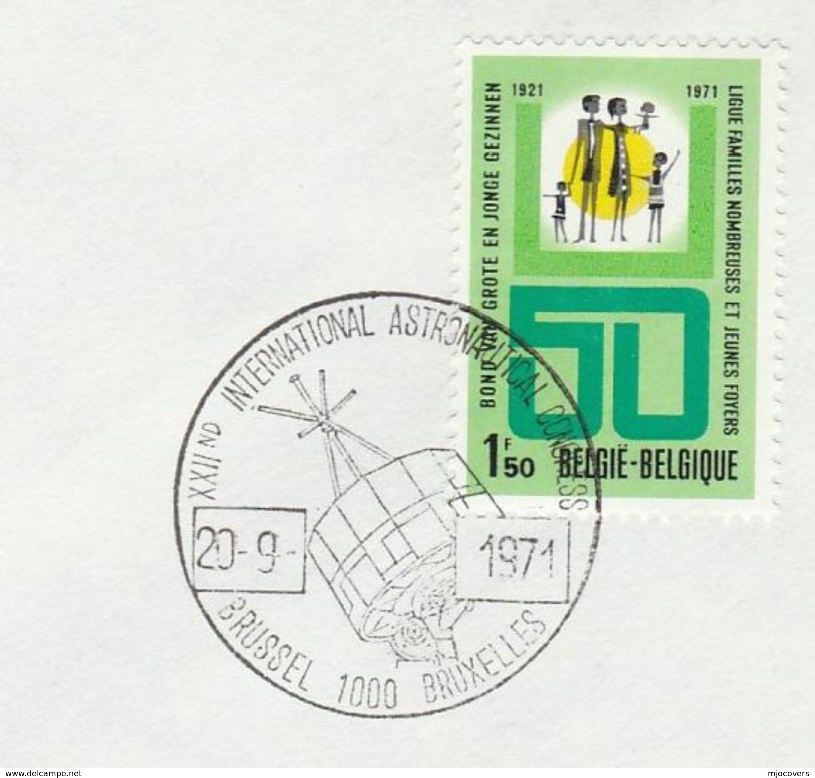 1971 Brussels ASTRONAUTICAL SPACE CONGRESS EVENT COVER Belgium  Stamps - Europe