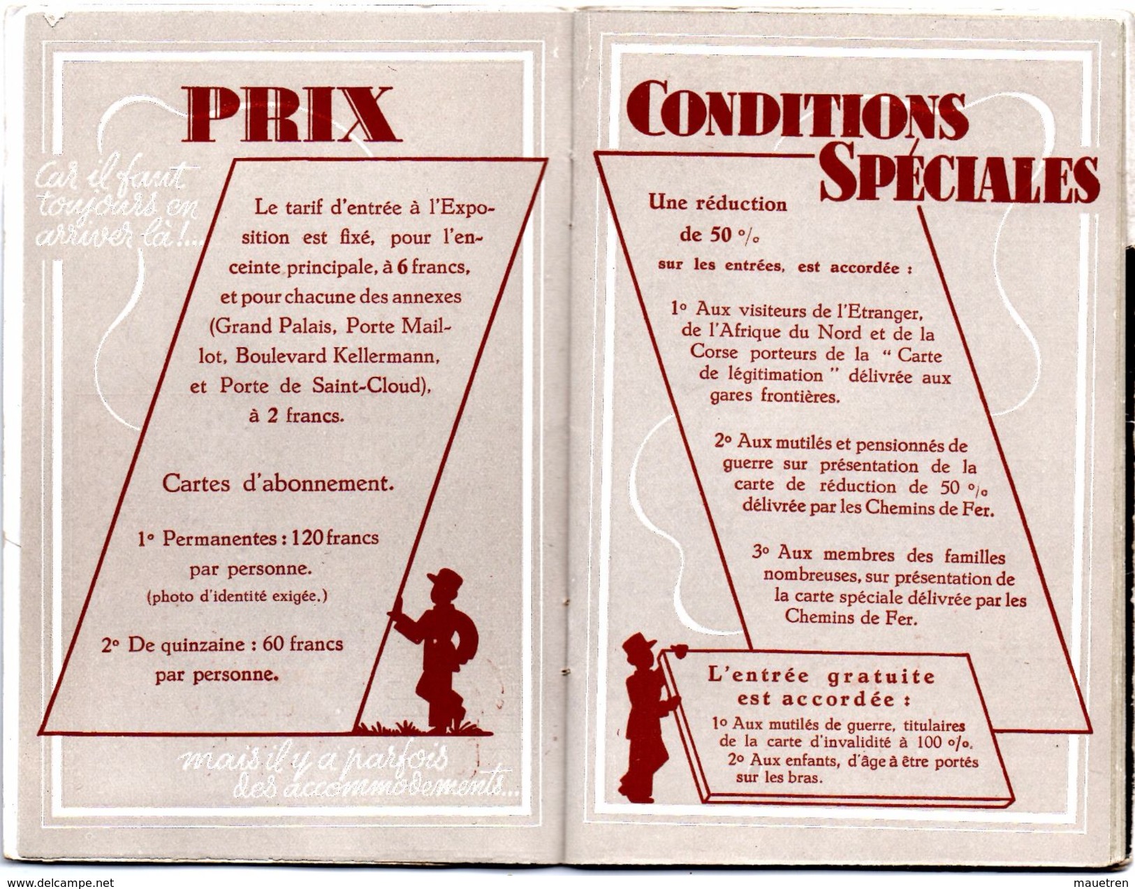 PLAQUETTE PROGRAMME DE L'EXPOSITION DE 1937 PARIS - Programmes