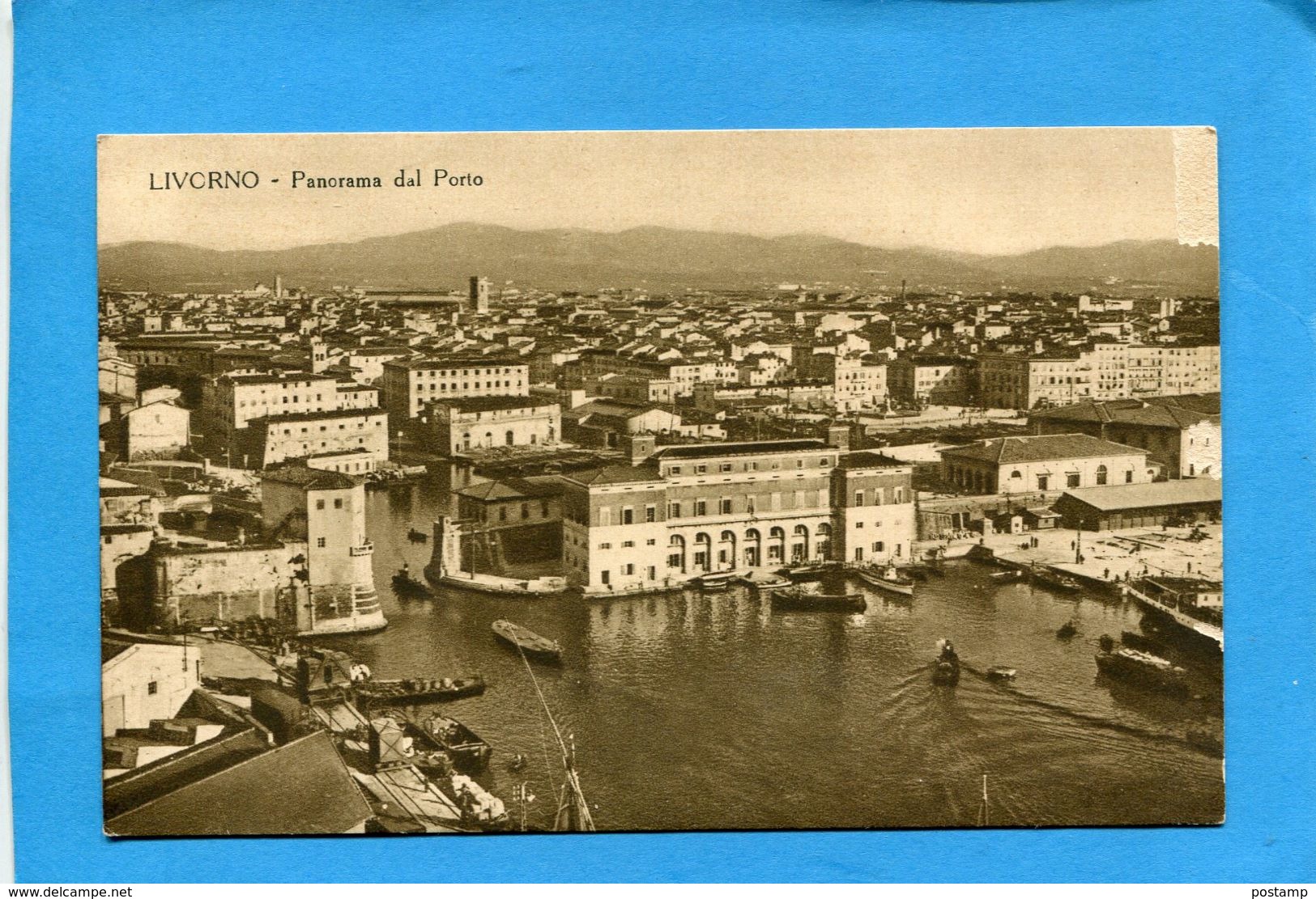 LIVORNO-Panorama Dal Porto-entrée  Port Animé -années 1910-20-édition D 'ambra Astro - Livorno