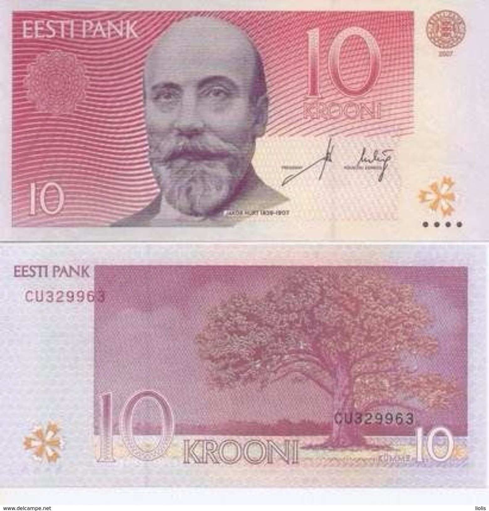 Estonia P-86b 10 Krooni 2007 UNC - Estonia