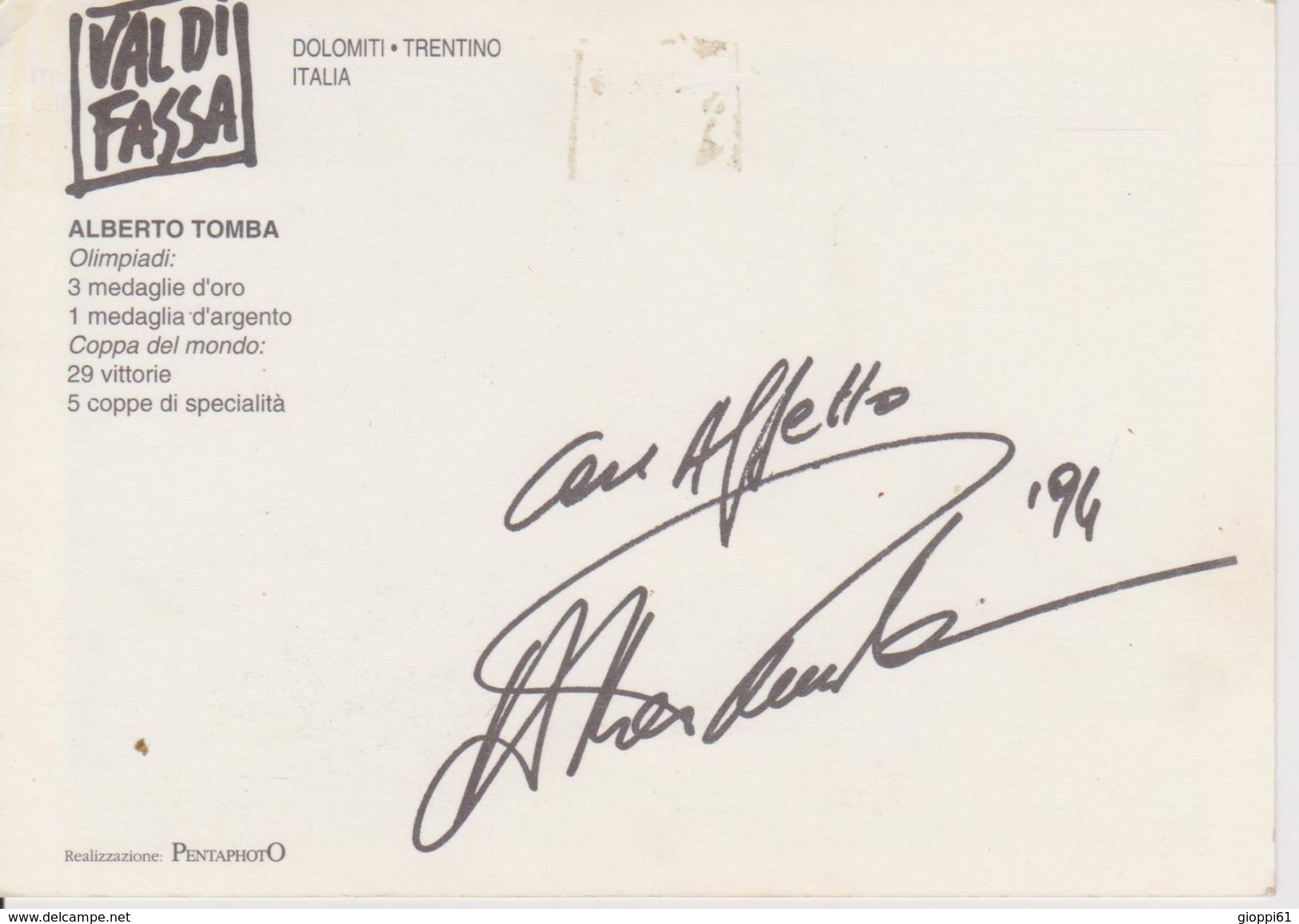 Alberto Tomba, Con Autografo (fronte E Retro) - Sportler