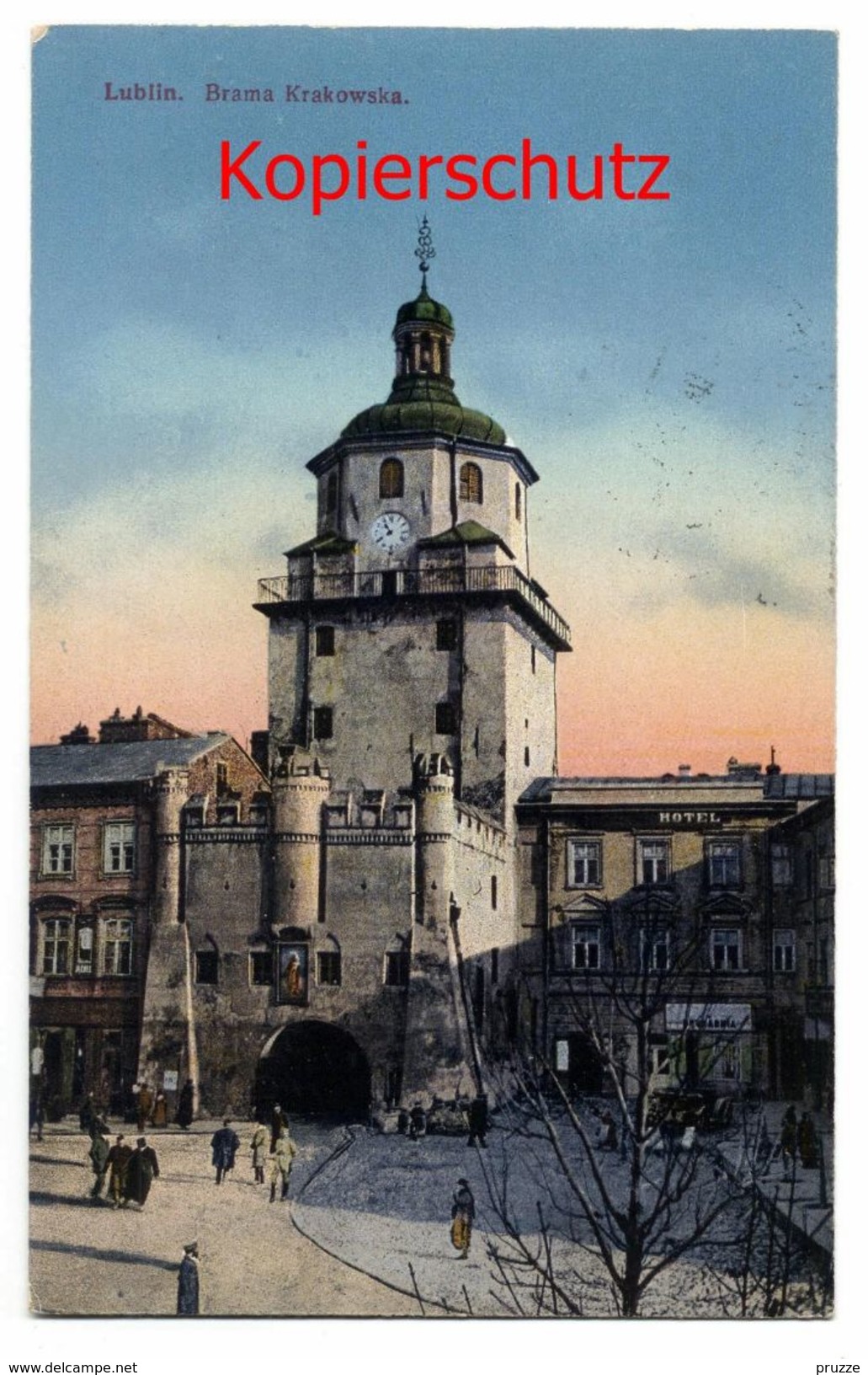 Lublin 1917, Brama Krakowska, K.u.K. Feldpostamt 199, Zensur K.u.K. Bahnhofkommando Iwanogrod ( Deblin ) - Poland