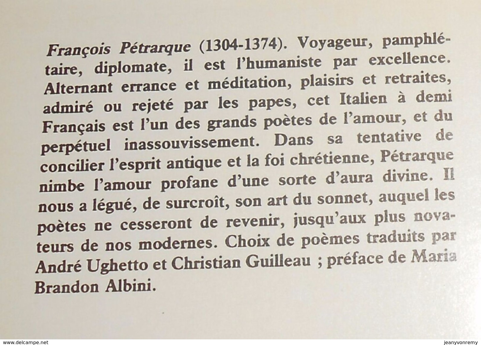 La Vertu Et La Grâce. François Pétrarque. 1990. - Autres & Non Classés