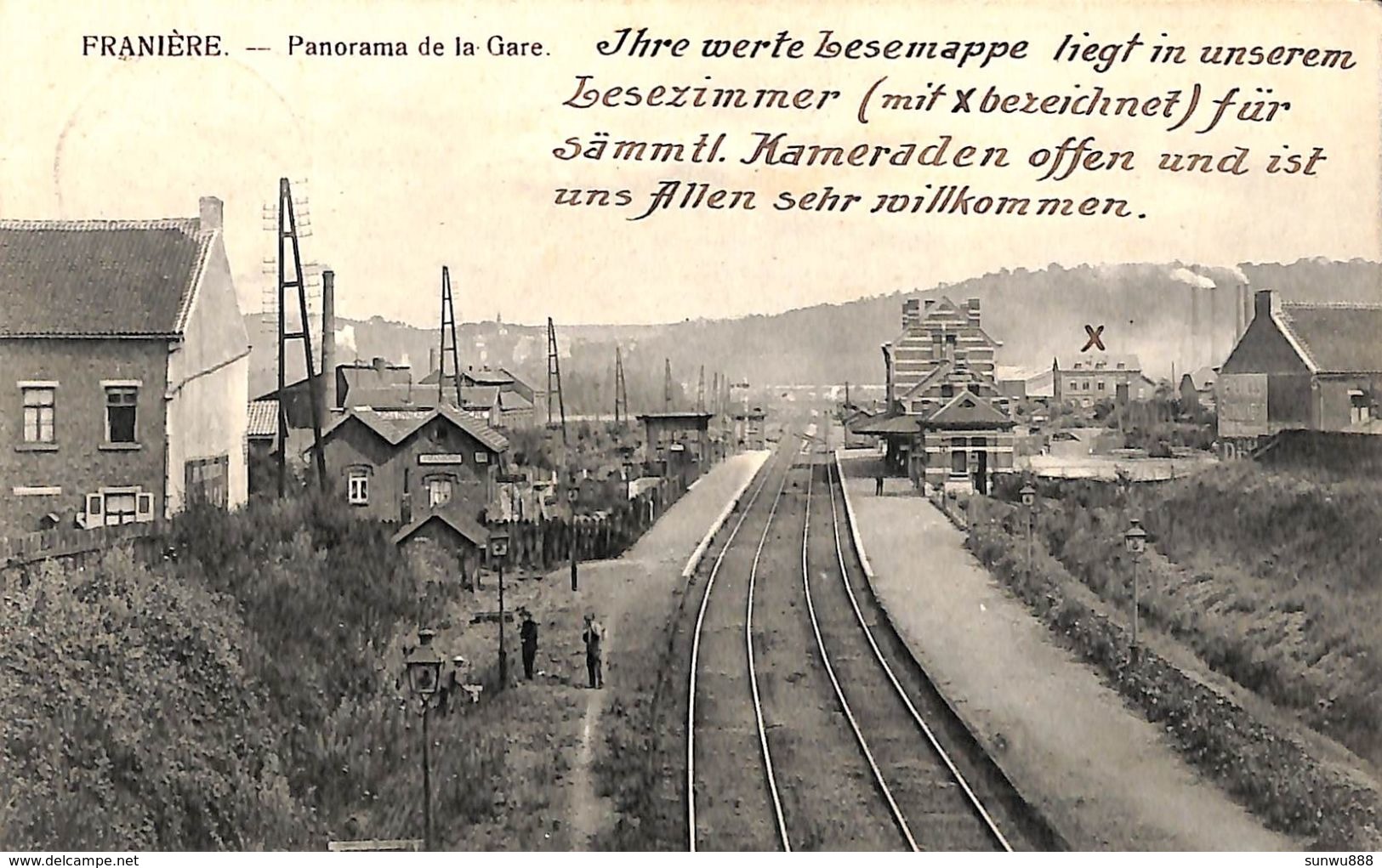Franière - Panorama De La Gare (animée, Feldpost 1915) - Floreffe