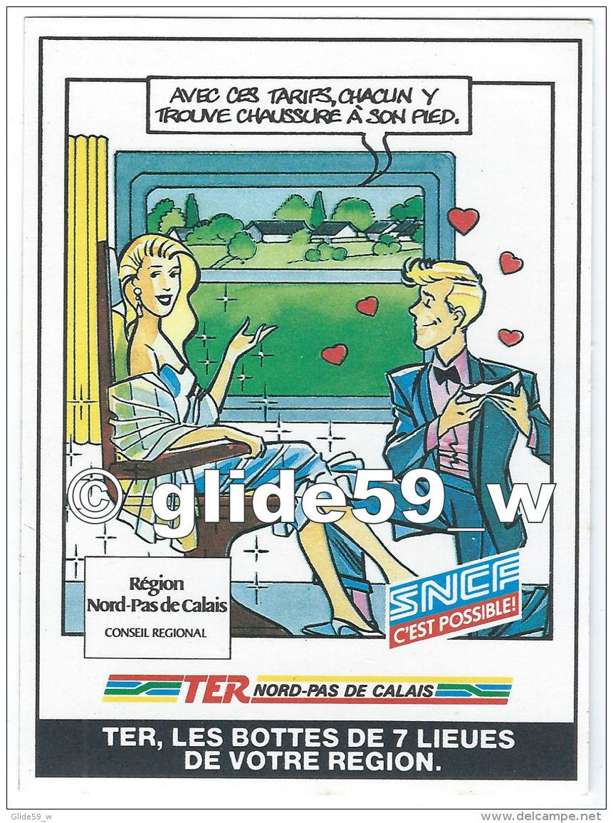 Autocollant SNCF TER Nord - Pas-de-Calais - Les Bottes De 7 Lieues - Cendrillon Et Le Prince Charmant (an. 80) - Stickers