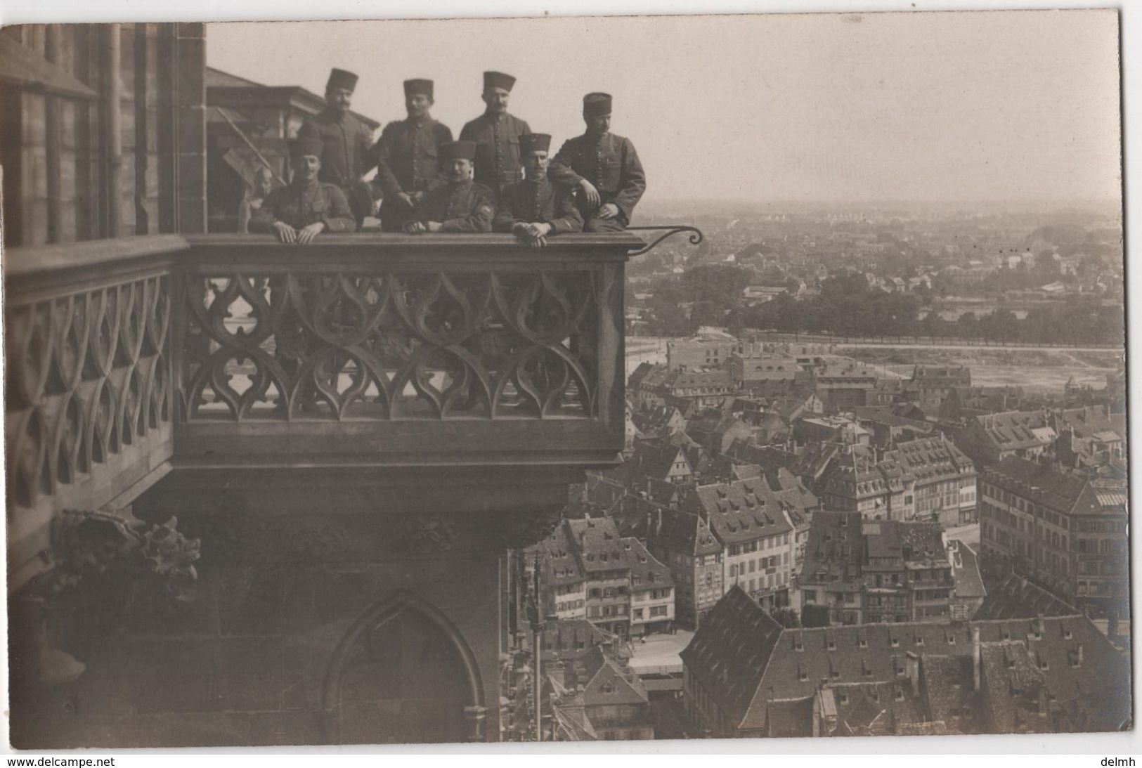 Carte Photo 67 STRASBOURG Plateforme Cathédrale Militaria Soldats - Strasbourg