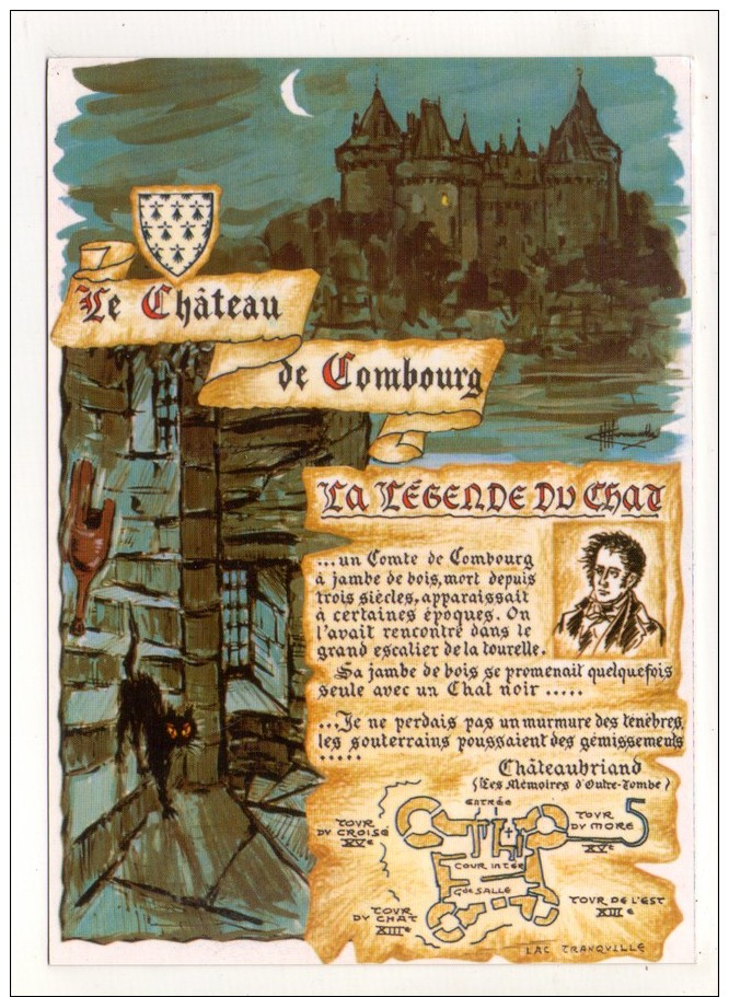 CP  10*15-Z1440-COMBOURG  LE  CHATEAU LA LEGENDE DU CHAT - Combourg