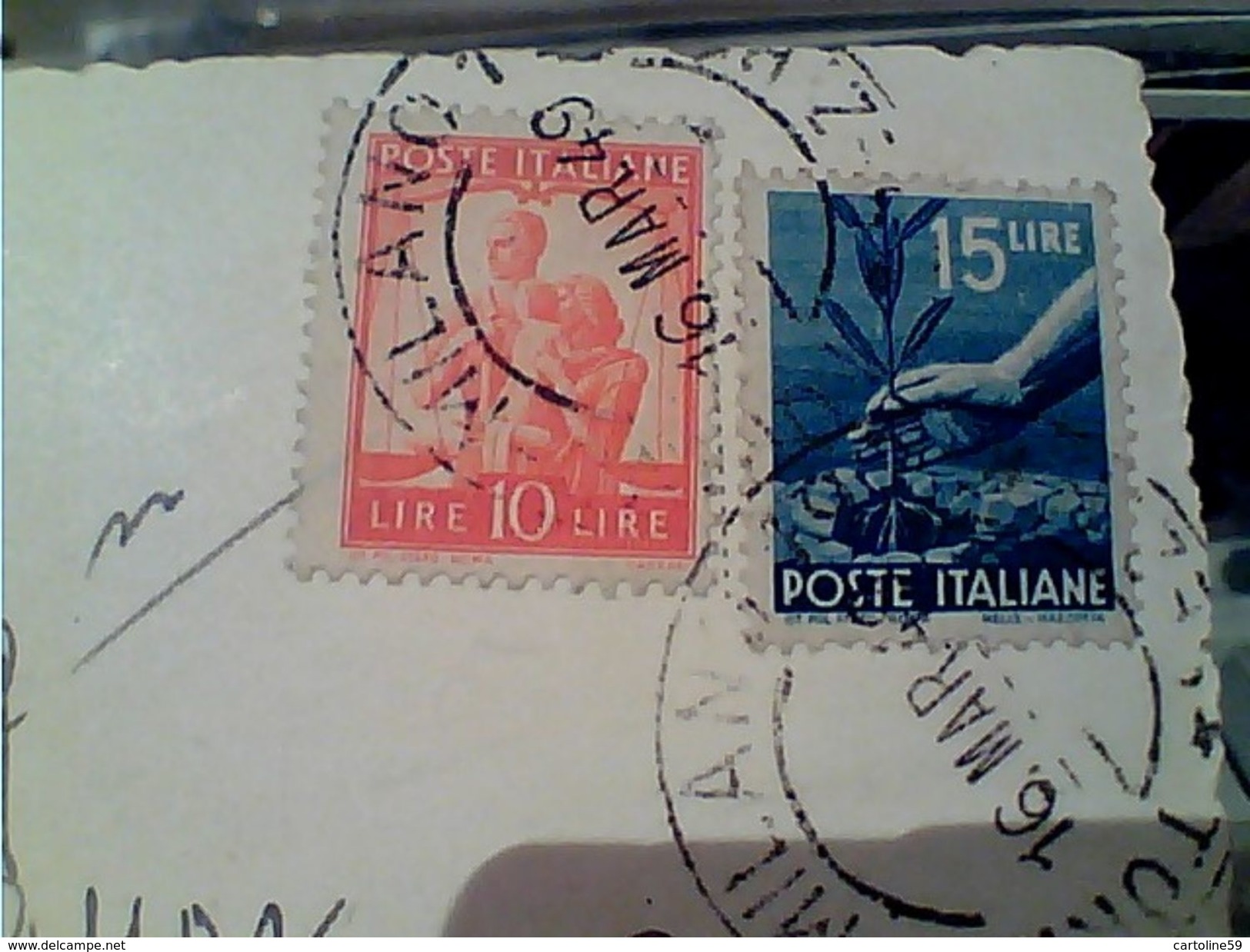 TORINO VEDUTA  VB1949 STORIA POSTALE X ESTERO DEMOCRATICA 10 +15 LIRE GJ18432 - Parcs & Jardins