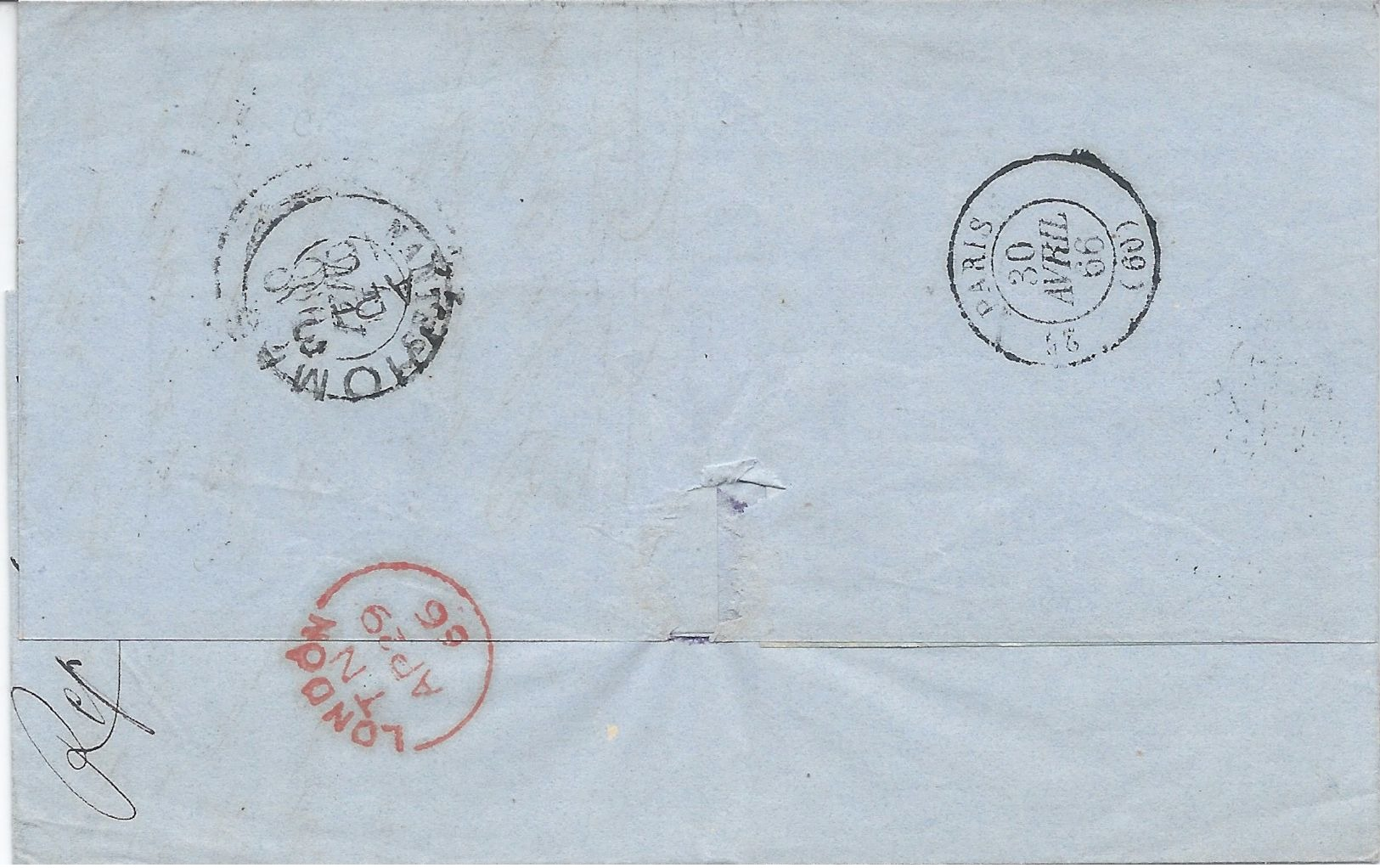 Danish West Indies, 1866 Stampless Cover With 7 Postal Markings, Sent From St. Thomas To Nantes, France, VF - Danish West Indies