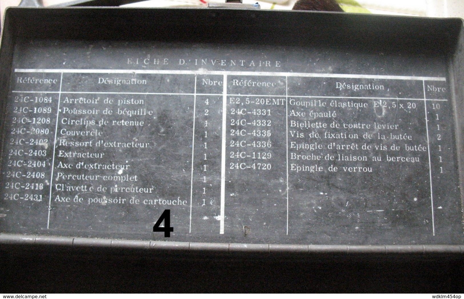 Superbe  -  "fond De Tiroir"  BOITE AUX RECHANGES CN MIT 20F2  - MANUFACTURE NATIONALE ARME  TULLE - Armes Neutralisées