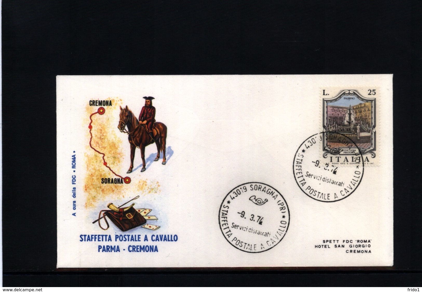 Italia 1974 Delivery Of Post By Horse Interesting Cover - Post