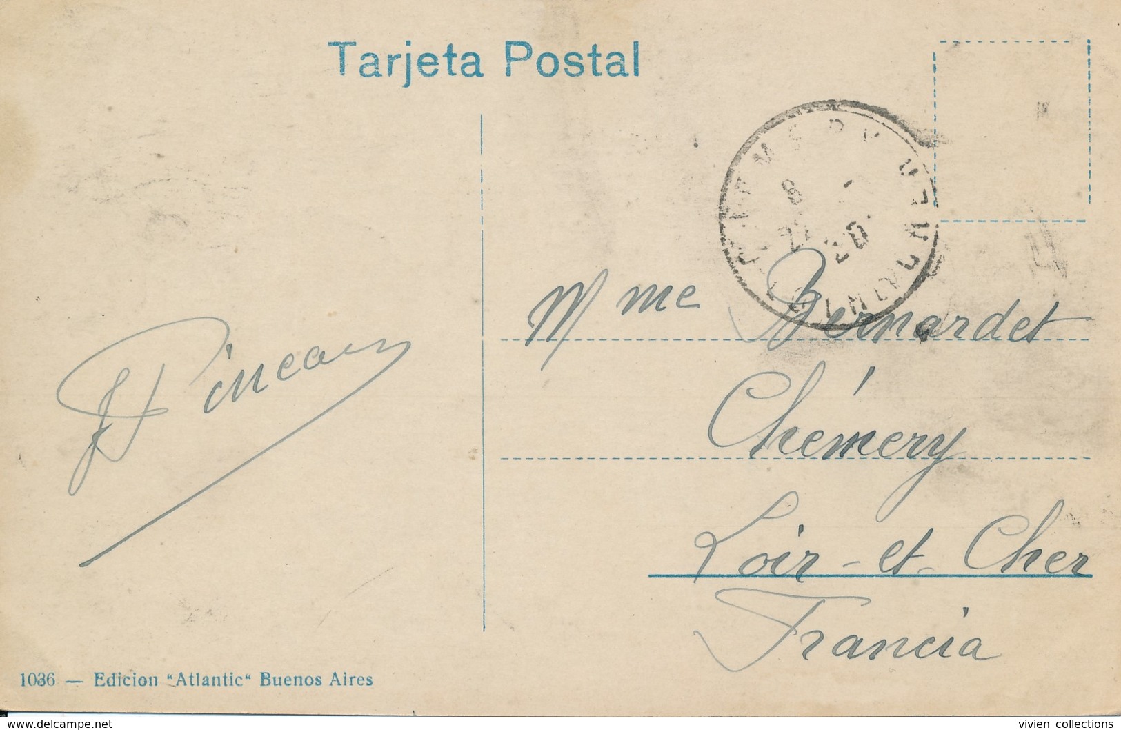 Sur Carte Buenos Aires (Argentine) Oblitération Paquebot Cachet "Buenos Ayres à Bordeaux" 1 LJ N°5 écrite 1920 - Argentine