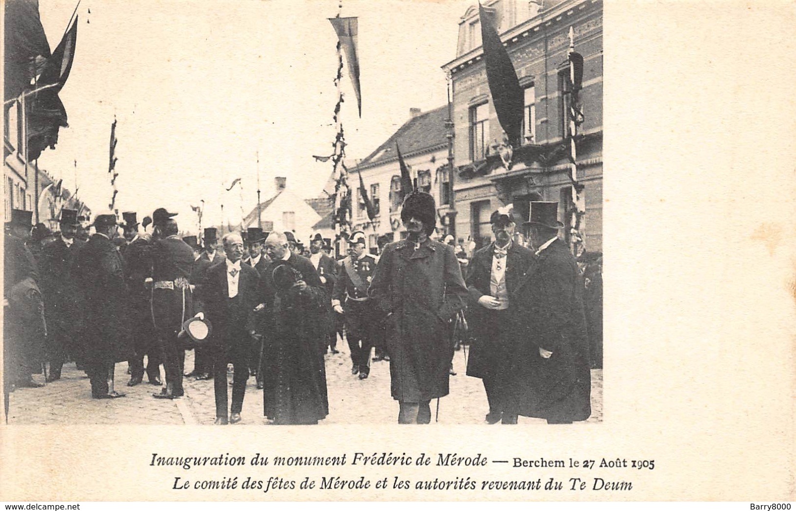 Antwerpen Anvers Berchem Inauguration Du Monument Frédéric De Mérode.le Comité Des Fêtes Et Les Autorités Te Deum I 2544 - Antwerpen