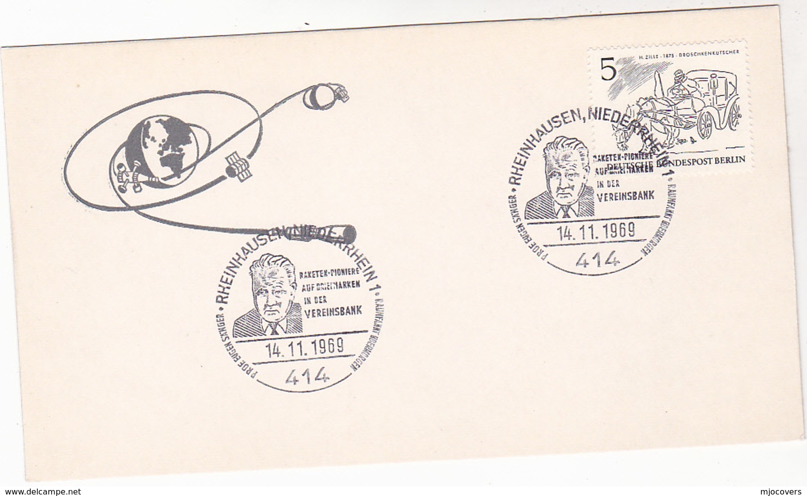 1969 Rheinhausen EUGENE SANGER  SPACE EVENT COVER Card Germany Stamps - Europe