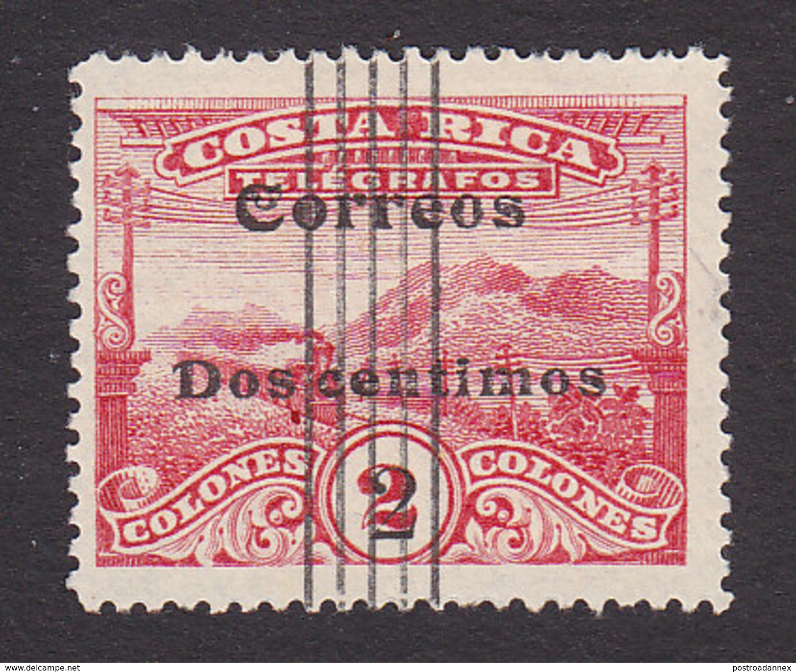 Costa Rica, Scott #97d, Used, Telegraph Stamp Surcharged, Issued 1911 - Costa Rica