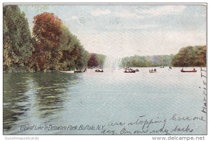New York Buffalo View Of Lake In In Delaware Park 1907 - Buffalo