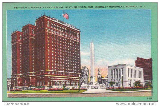 New York Buffalo New York State Office Building Statler Hotel And McKinley Monument - Buffalo