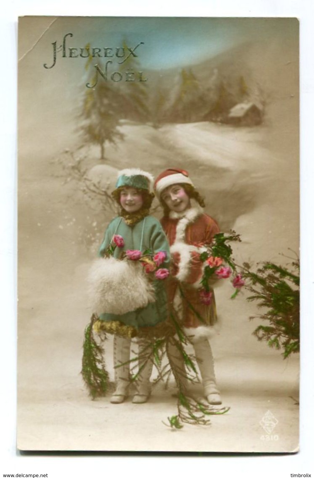 CP > HEUREUX ET JOYEUX NOËL > Lot De 5 Cartes-Postales Sur Le Thème Des : Enfants à Noël - Autres & Non Classés