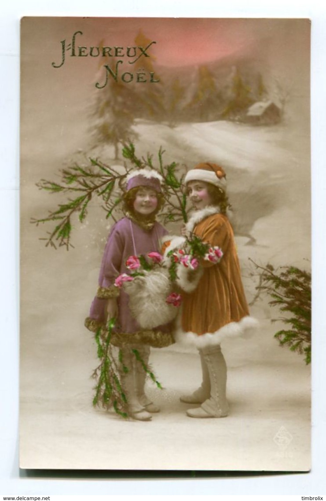 CP > HEUREUX ET JOYEUX NOËL > Lot De 5 Cartes-Postales Sur Le Thème Des : Enfants à Noël - Autres & Non Classés