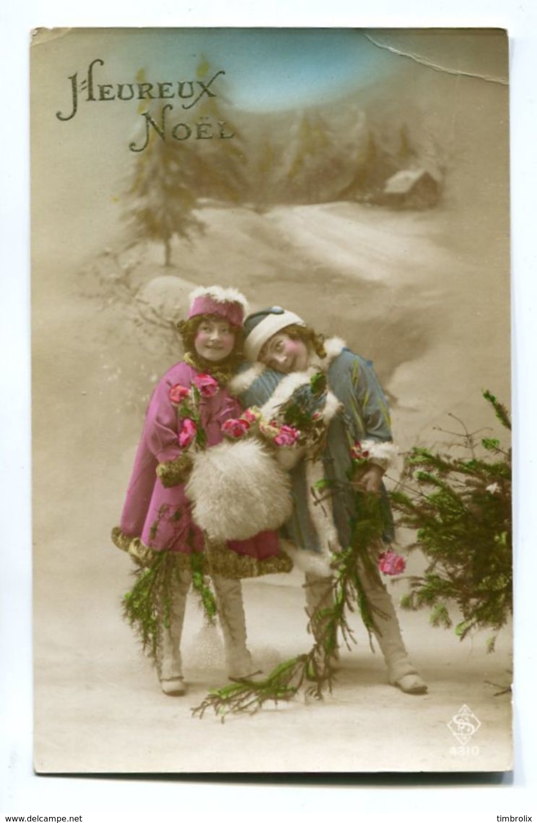 CP > HEUREUX ET JOYEUX NOËL > Lot De 5 Cartes-Postales Sur Le Thème Des : Enfants à Noël - Autres & Non Classés