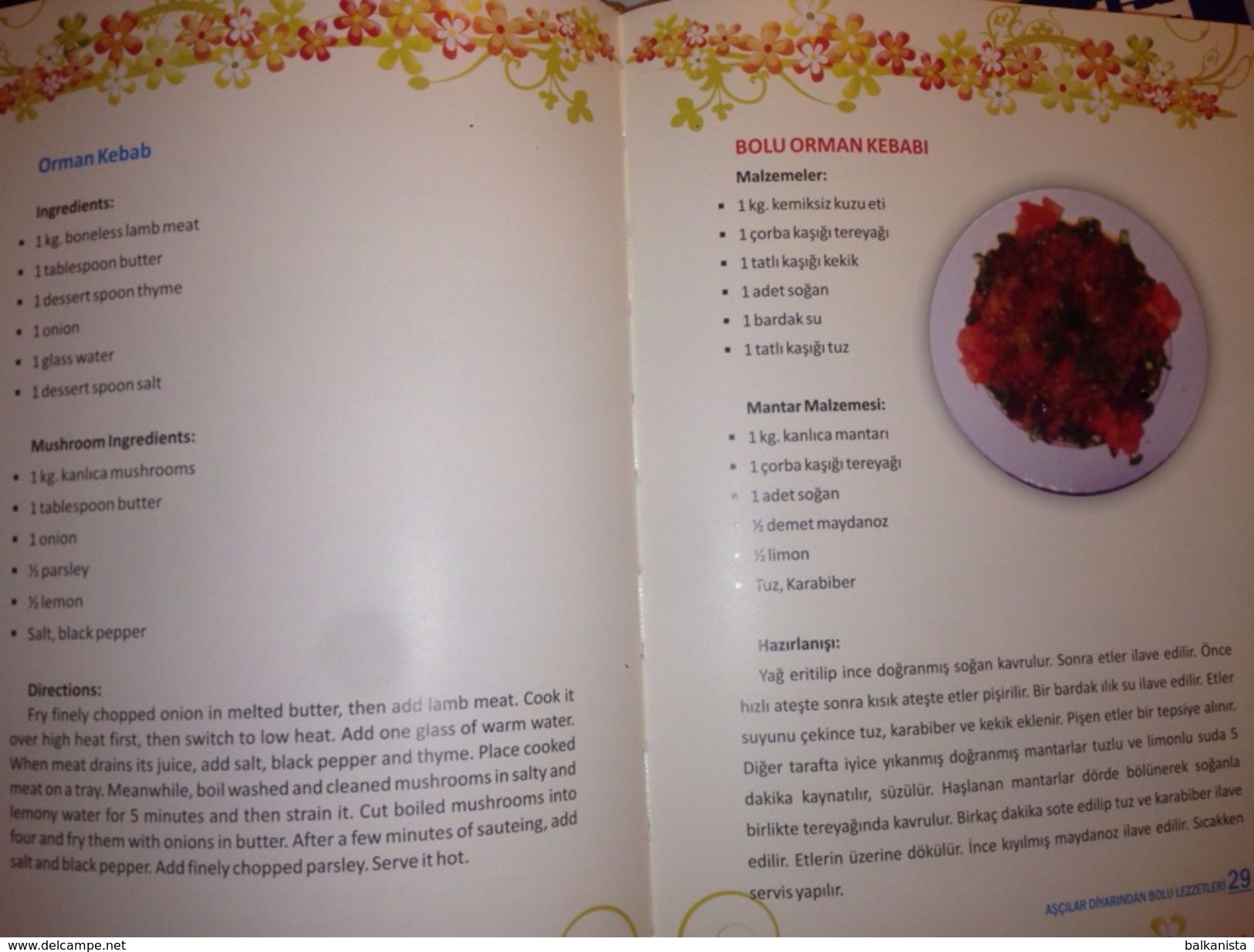 Turkish Cuisine The Book Of Traditional Foods Of Bolu Turkish & English - Other & Unclassified