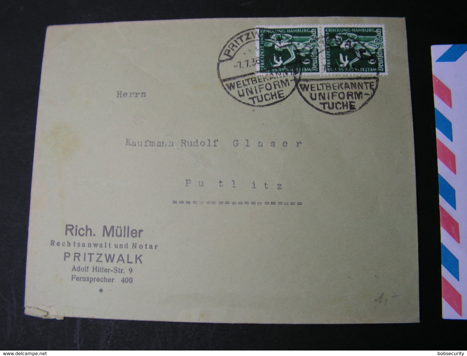 DR Pritzwalk SST Uniform Tücher 1935 - Briefe U. Dokumente