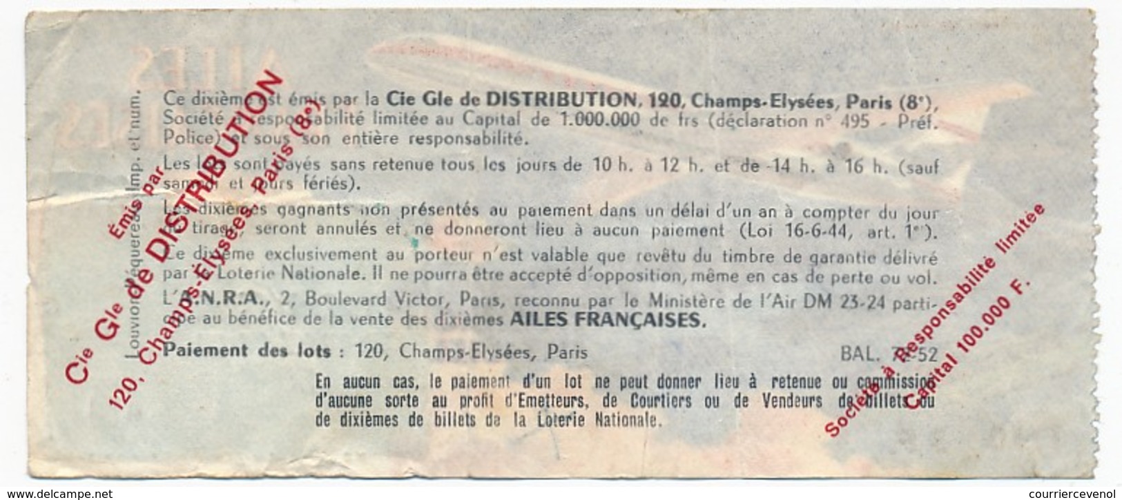 LOTERIE NATIONALE - 1/10eme Ailes Francaises - 11eme Tranche 1963 - Billets De Loterie