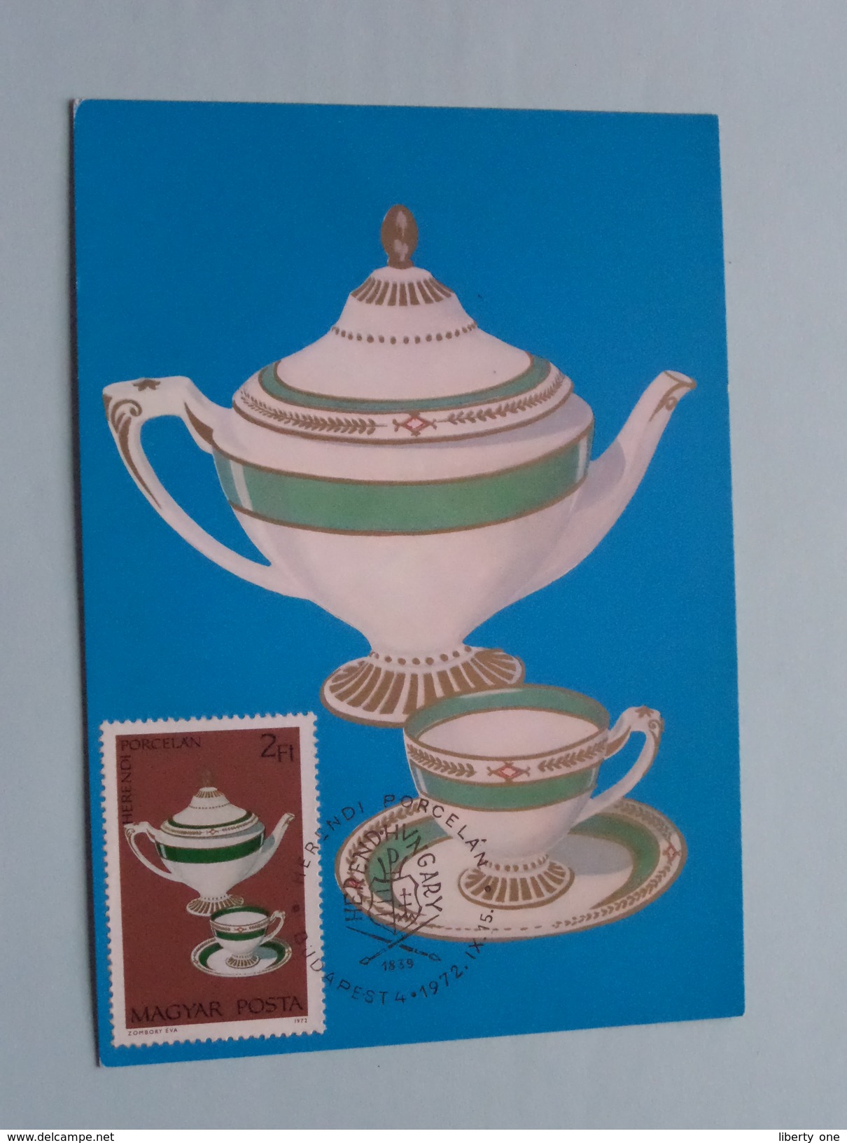 PORCELAN - PORCELAIN - PORZELLAN Herend - 1972 ( Zie Foto Voor Details ) - Cartes-maximum (CM)