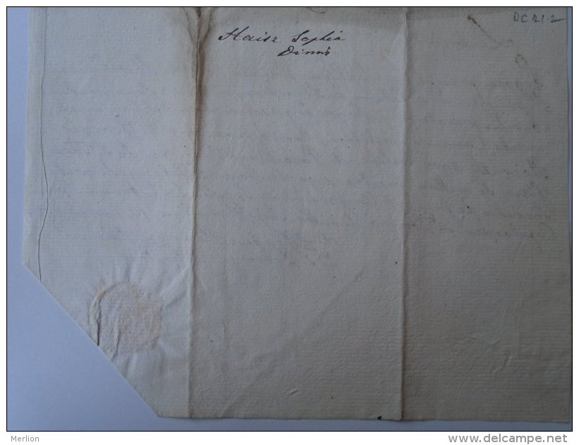 AV508A.14 Old Document - Haisz Sophia -Georgio Horváth - Pest -Hungary  1808 - Verloving