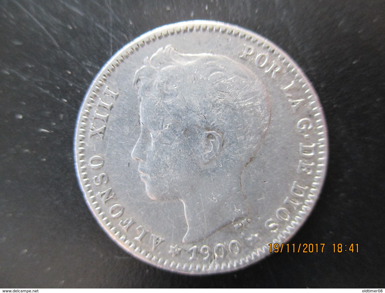 Espagne, Alphonse XIII, 1 Peseta 1900 Madrid, T TB - 1 Peseta