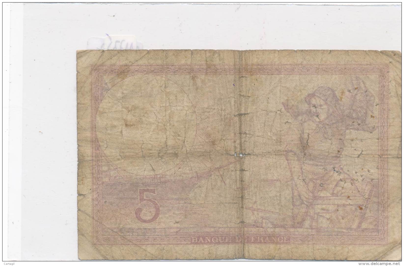 Billets - B2817 - France -5 Francs 1939 (type, Nature, Valeur, état... Voir  Double Scans) - 5 F 1917-1940 ''Violet''