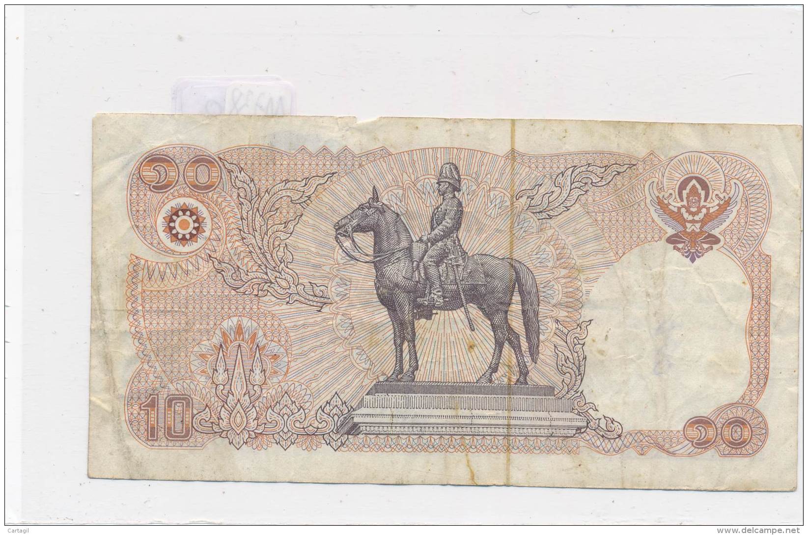 Billets - B2796- Thailande -10 Bath  (type, Nature, Valeur, état... Voir  Double Scans) - Tailandia