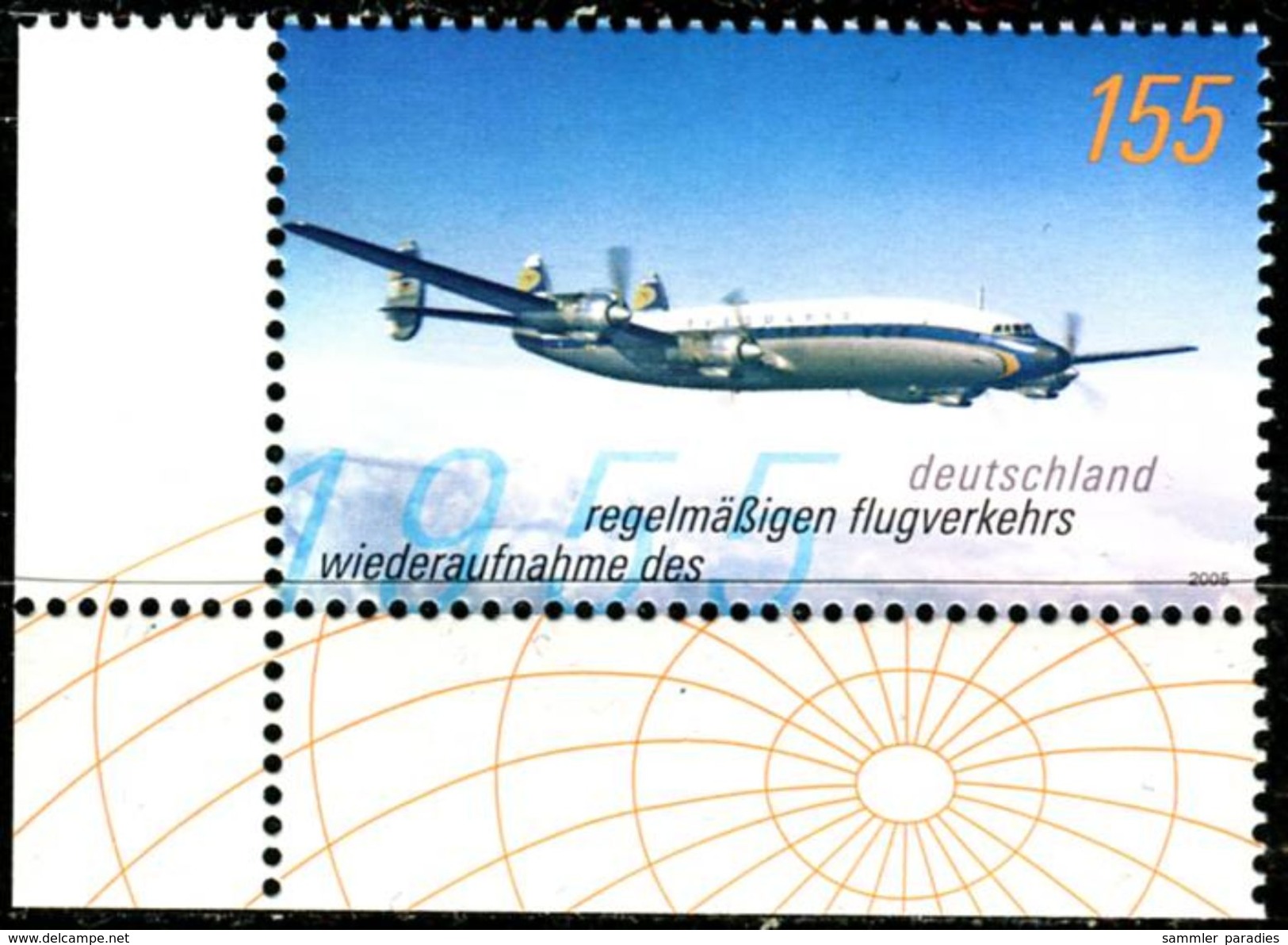 BRD - Michel 2450 ECKE LIU - ** Postfrisch (A) - 155C  50 Jahre Wiederaufnahme Flugverkehr Lufthansa - Unused Stamps