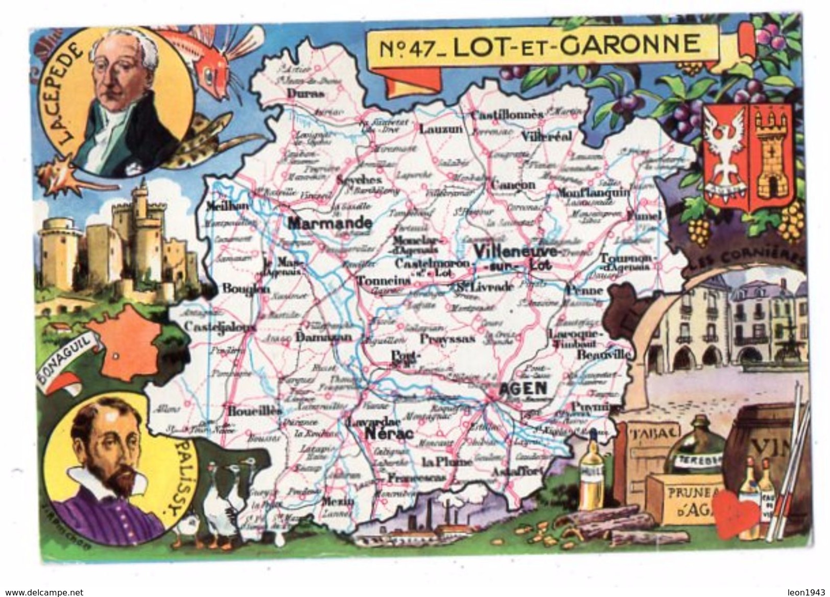 18472-LE-47-LOT-ET-GARONNE----carte Géographique Et Multivues -----édition Blondel La Rougerie------brillant - Autres & Non Classés