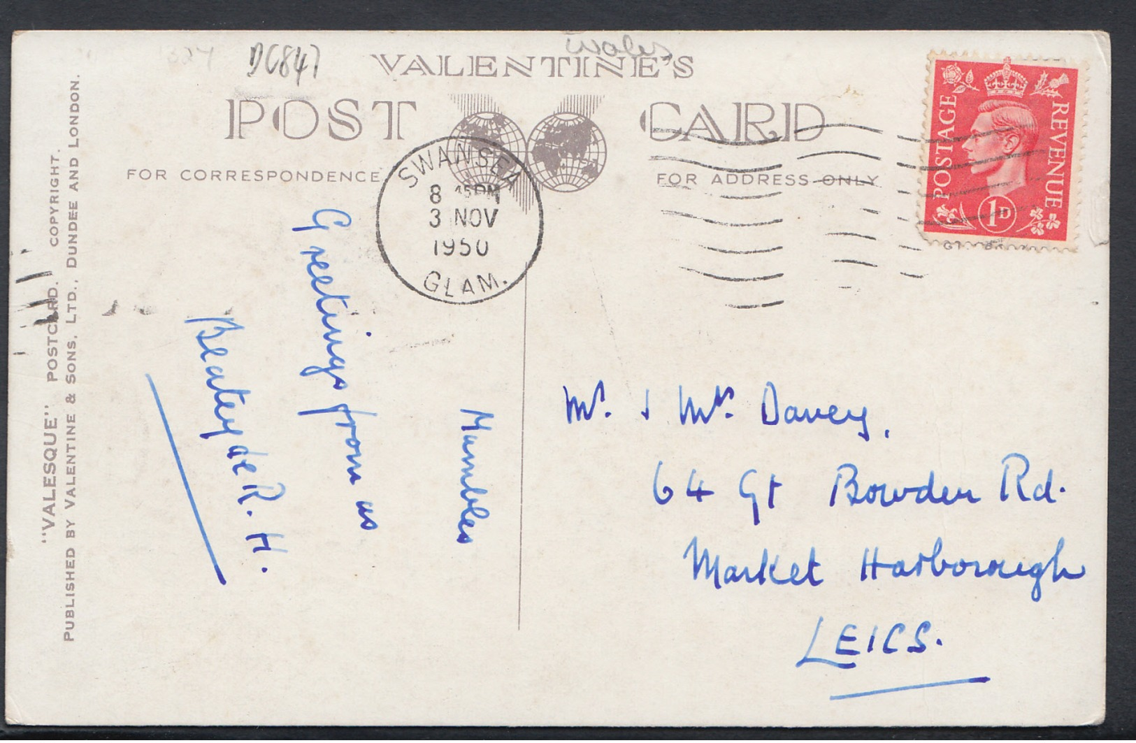 Wales Postcard - Taking Letter To The Post DC847 - Other & Unclassified