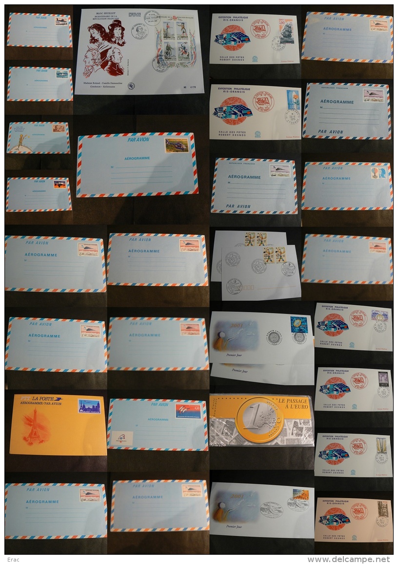 France - Lot D'aérogrammes Et Enveloppes Diverses - Collections (sans Albums)