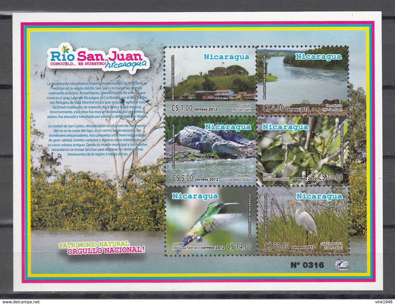 Nicaragua 2012,6V In Block,birds,vogels,vögel,oiseaux,pajaros,uccelli,aves,MNH/Postfris,(L3219) - Andere & Zonder Classificatie