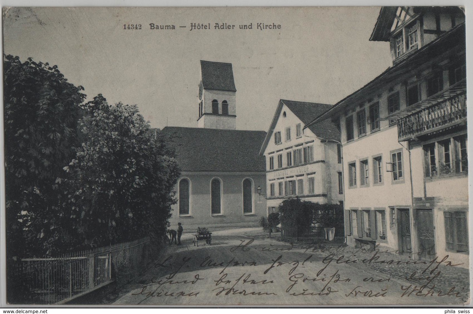 Bauma - Hotel Adler Und Kirche, Animee - Photo: Wehrli - Bauma