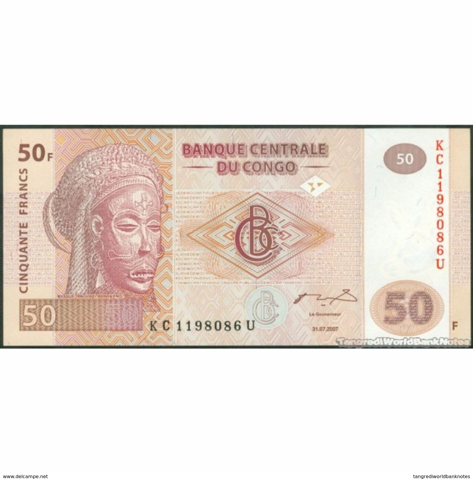 TWN - CONGO DEM. REP. 97 - 50 Francs 31.7.2007 KC-U (G&D) UNC - Repubblica Democratica Del Congo & Zaire