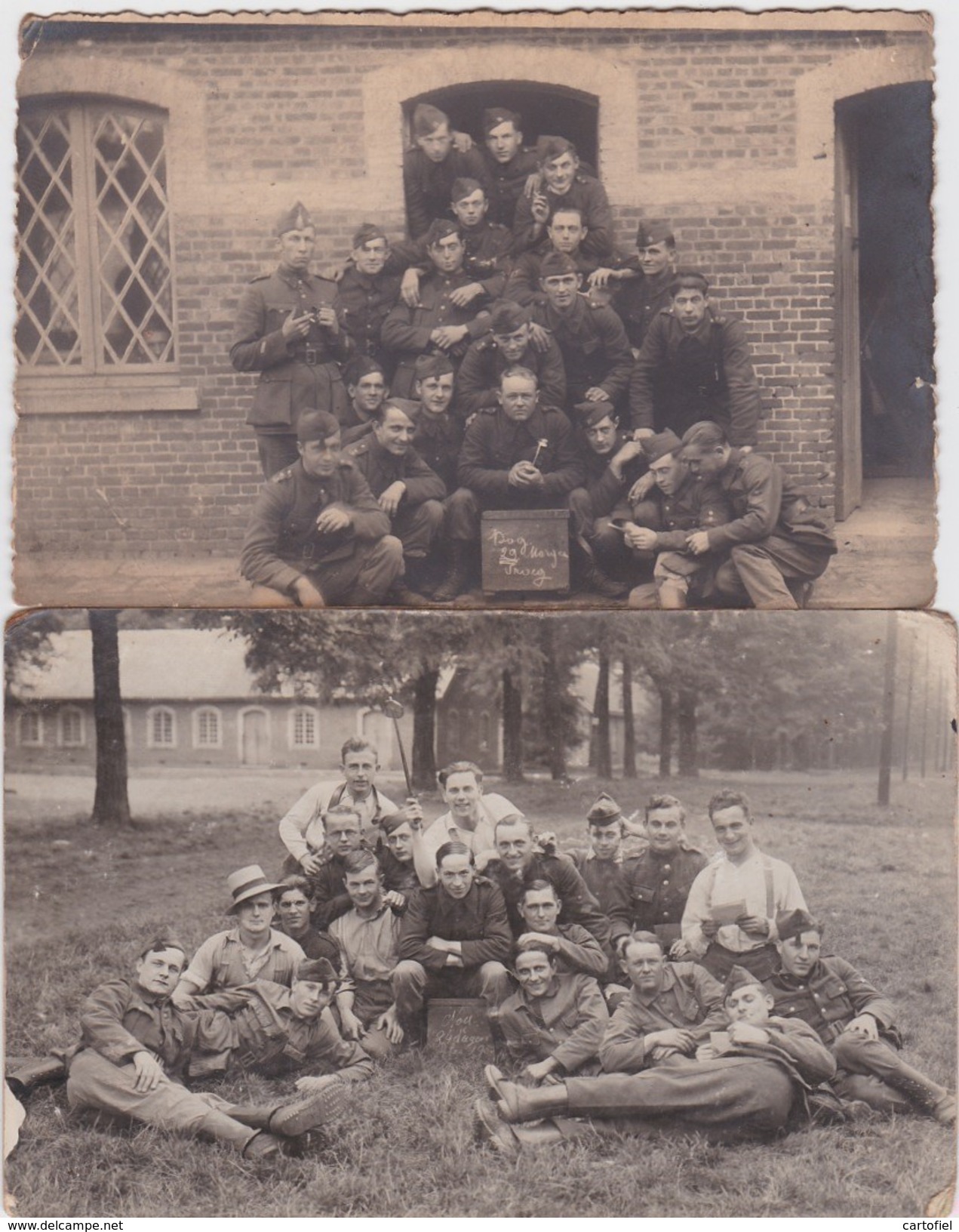 LEOPOLDSBURG-SOLDATEN-12DE LINIE-MILITARIA-LOTJE VAN 2 FOTOKAARTEN-NIET VERSTUURD-ZIE DE 2 SCANS - Leopoldsburg (Kamp Van Beverloo)