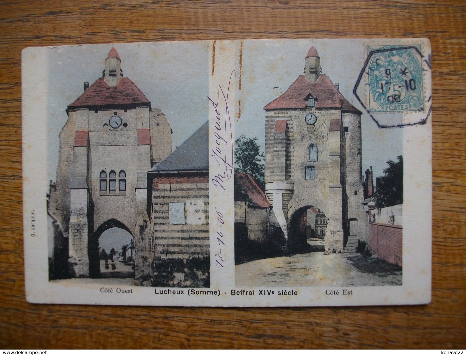 Carte Assez Rare De 1906, Lucheux , Beffroi XIVe Siècle " Côté Ouest , Côté Est " Rare à Ce Prix De Départ " - Lucheux