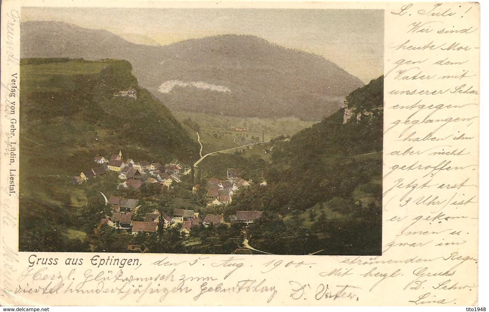 Schweiz, 1900, Postkarte, Gruss Aus Eptingen, Mischfrankatur, Siehe Scans! - Eptingen