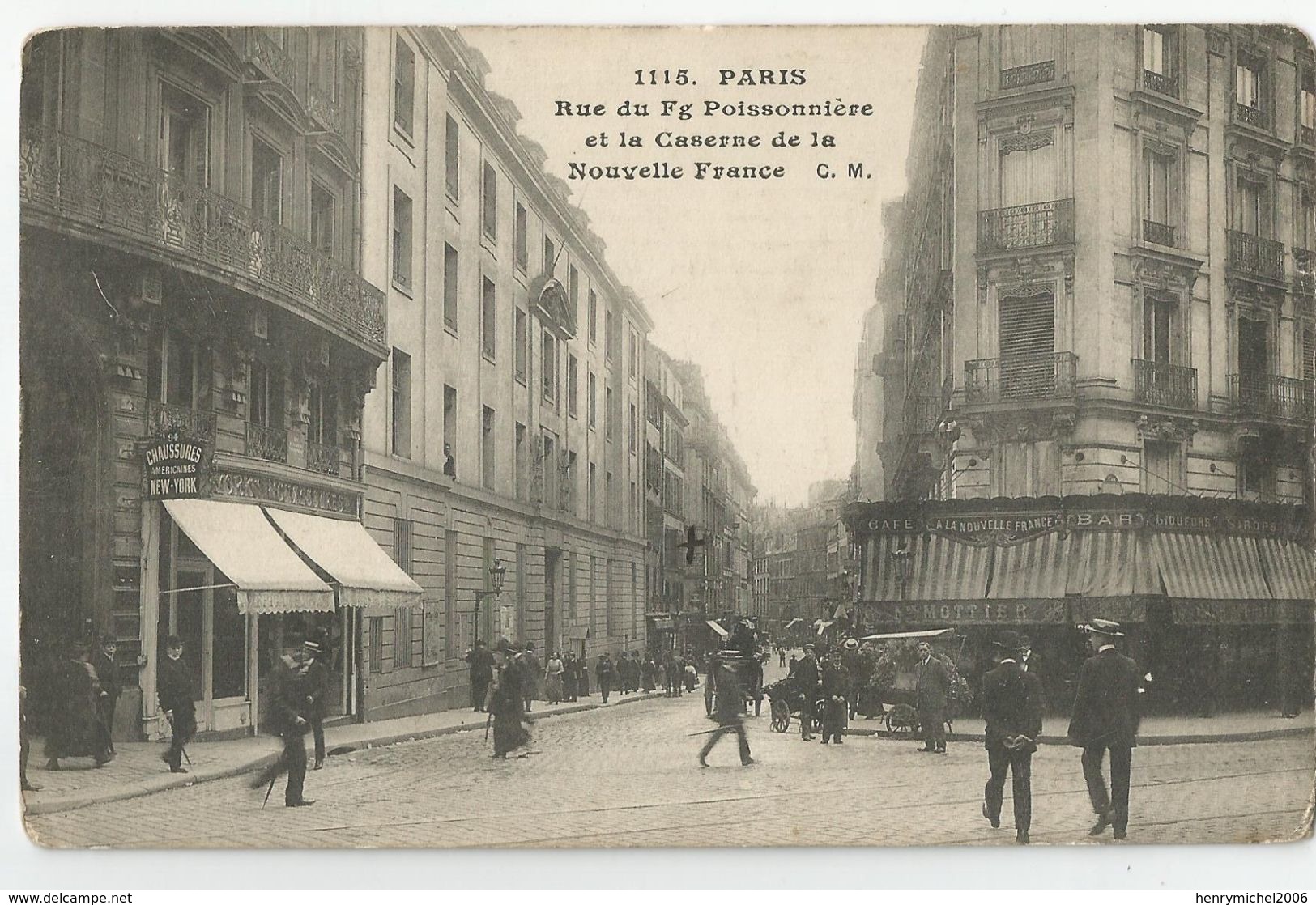 Paris 09 - Rue Du Faubourg Poissonnière Et La Caserne De La Nouvelle France Animée - Distretto: 09