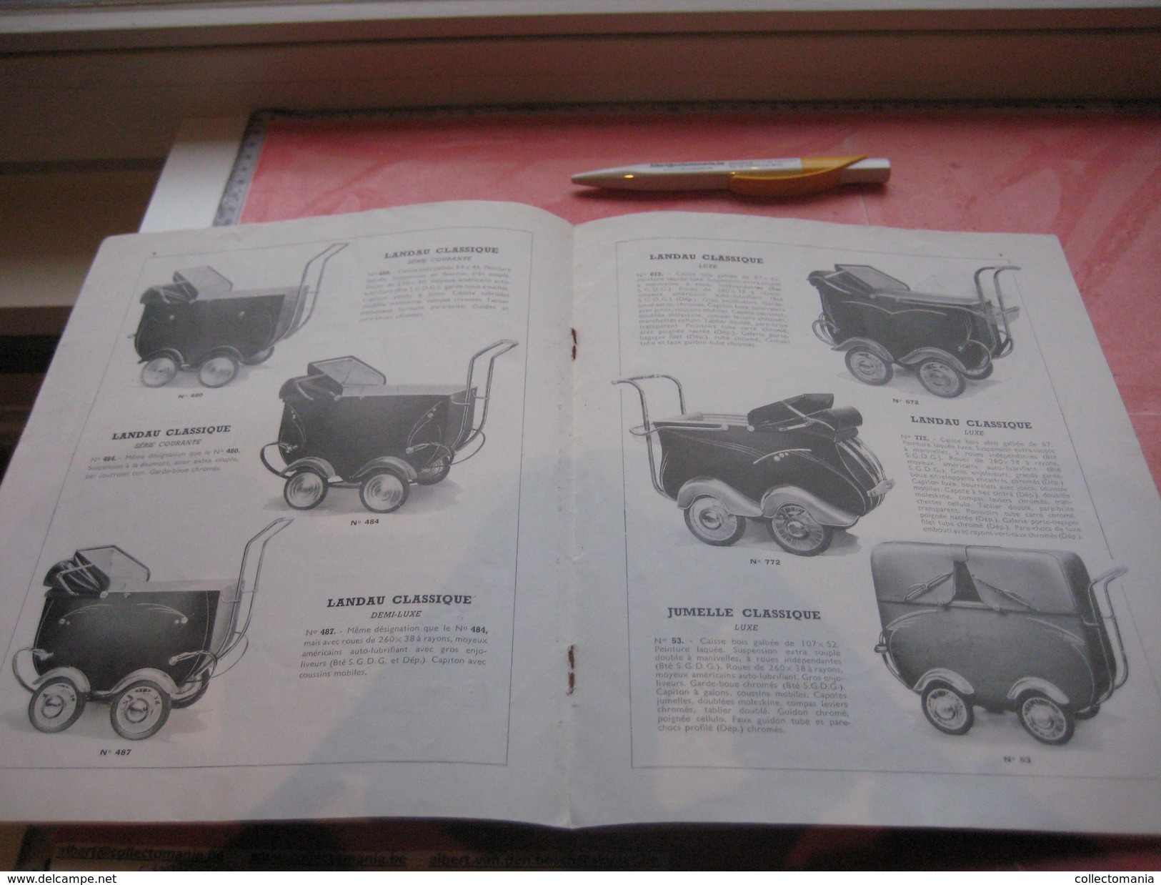 7 catalogues compl +1 catalogus 1937 Morrelet manquant page 1et 2 - PRAMS, Kinderwagens Voitures d'enfants VG carrozzina