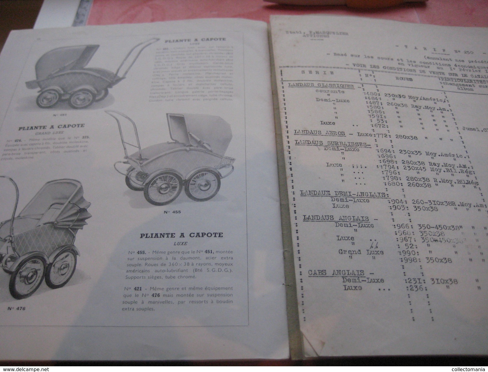 7 catalogues compl +1 catalogus 1937 Morrelet manquant page 1et 2 - PRAMS, Kinderwagens Voitures d'enfants VG carrozzina