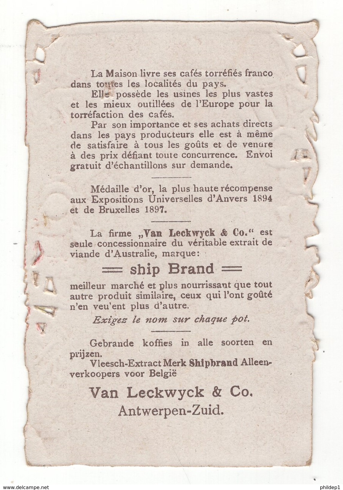 Chromo : Cafés Torréfiés. Van Leckwyck & Co Antwerpen-Zuid - Thé & Café