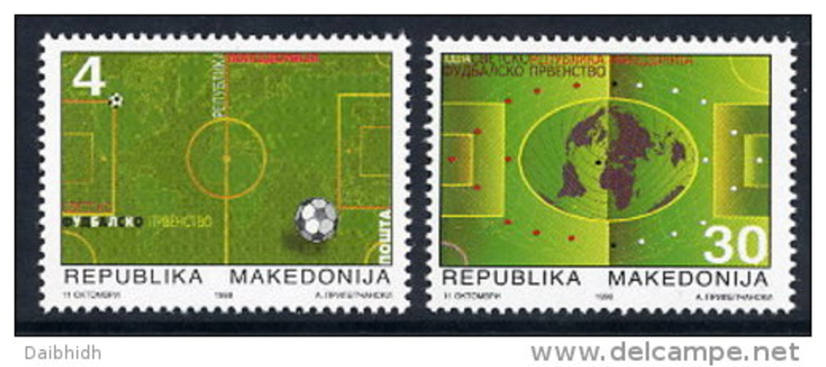 MACEDONIA 1998 Football World Cup MNH / **.  Michel 126-27 - Macedonia Del Norte