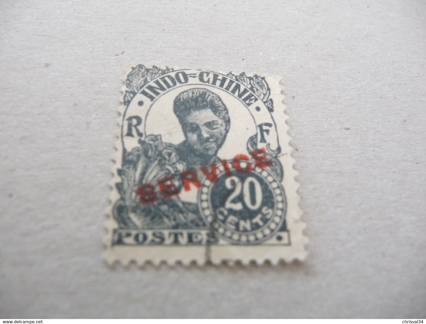 TIMBRE   INDOCHINE    SERVICE   N  25     COTE  1,70  EUROS   OBLITERE - Used Stamps