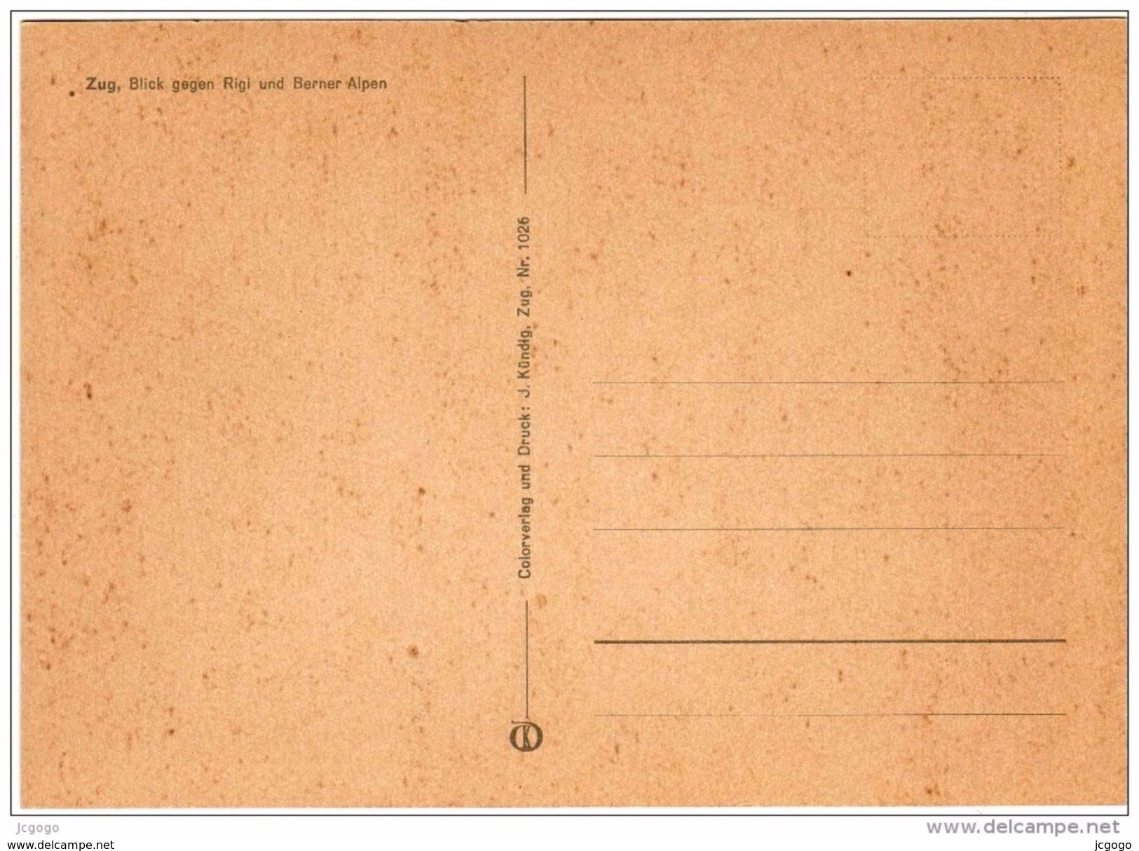 SUISSE  ZUG  Blick Gegen Rigi Und Berner Alpen.  2 Scans  TBE - Zug