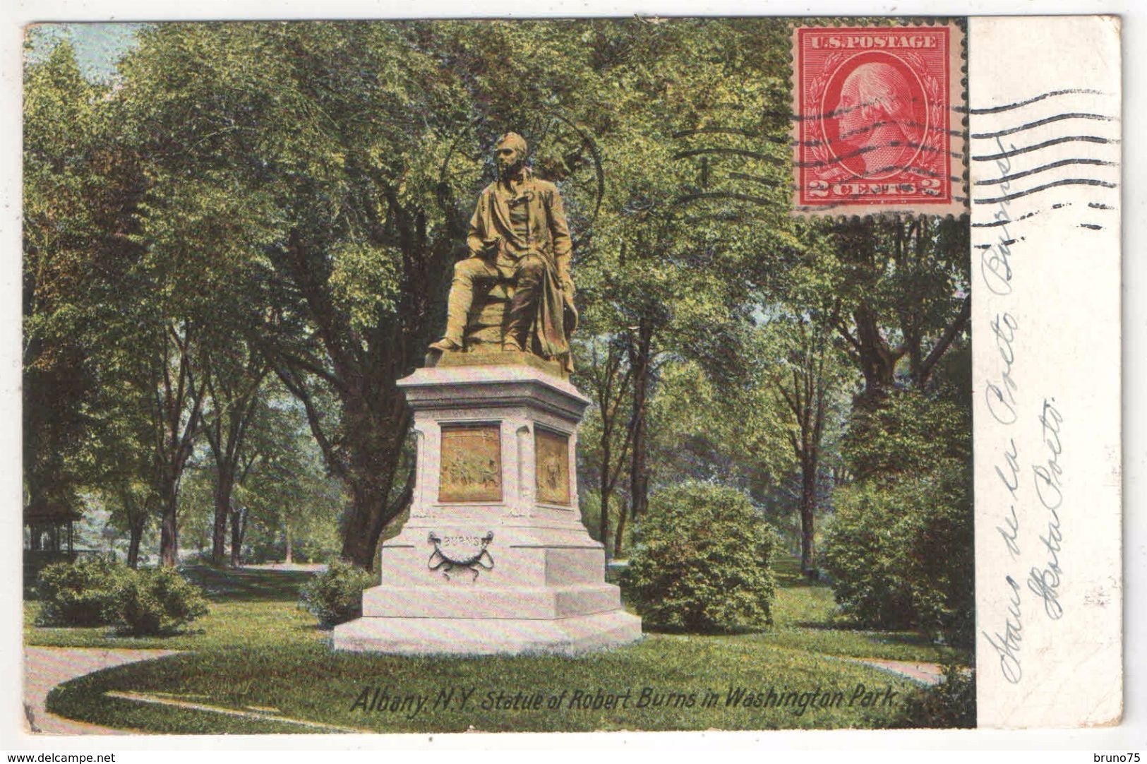 Statue Of Robert Burns In Washington Park, Albany, N.Y. - Albany